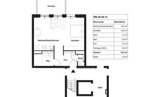 Großzügige 1-Zimmer-Wohnung mit Einbauküche und Terrasse im exklusiven Neubauquartier Deiker Höfe! – Am Hain 53, 40468 Stockum, Düsseldorf – Vorschaubild 2
