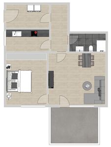 2-Zimmer-Einliegerwohnung in Südlage mit großzügiger Terrasse