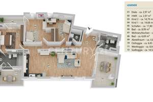 Exklusives Wohnambiente auf 130 m²! – Hochwertige 4-Zimmer-Wohnung in Altstadtnähe – 93049 Westenviertel, Regensburg – Vorschaubild 12