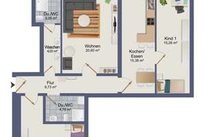Moderne 3-Zimmerwohnung in ruhiger, zentraler Lage von Augsburg-Hochzoll Nord – Die vollständige Adresse der Immobilie erhältst du vom Anbieter., 86163 Hochzoll-Nord, Augsburg – Vorschaubild 9