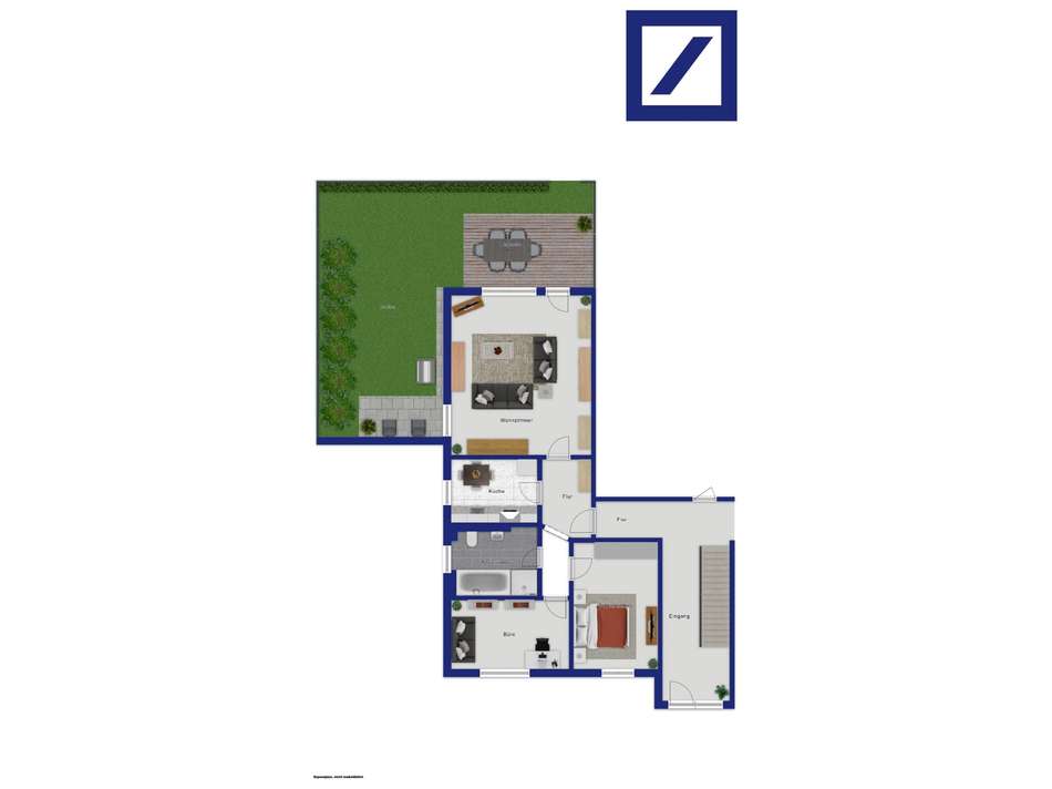 Grundriss Erdgeschoss mit Gart