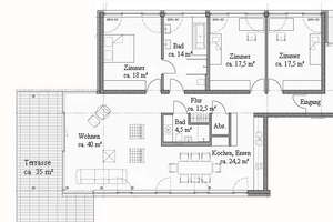 * moderne und helle 4-Zimmer-Wohnung mit Terrasse * 3925 * – Die vollständige Adresse der Immobilie erhältst du vom Anbieter., 1099 Radeberger Vorstadt, Dresden – Vorschaubild 3