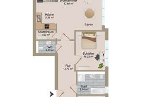Zur Selbstnutzung! barrierearme 4-Raumwohnung mit Vollbad, FB-Hzg., HWR, Kamin und Süd-Balkon – Neubrandenburger Straße 0, 18055 Brinckmansdorf, Rostock – Vorschaubild 2
