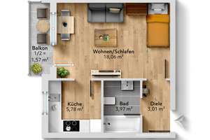 1-Zimmer-Wohnung in Traumlage am Nymphenburger Kanal – Die vollständige Adresse der Immobilie erhältst du vom Anbieter., 80639 Nymphenburg, München – Vorschaubild 9