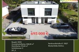 Energieeffizient A+: Doppelhaushälfte 170 m², 7 Zi, 3 Bäder, Einliegerwohnung, ohne Makler – Rembrandtstraße 67, 15827 Blankenfelde-Mahlow – Vorschaubild 1