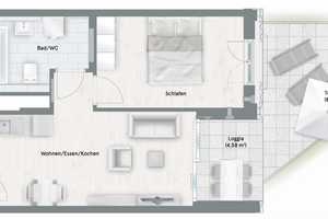 Ab 01.08.2025 - Bezug mit EBK und Terrasse: freundliche 2-Zimmer-Terrassenwohnung in Obermenzing – Hermine von Parish 3, 81245 München – Vorschaubild 2