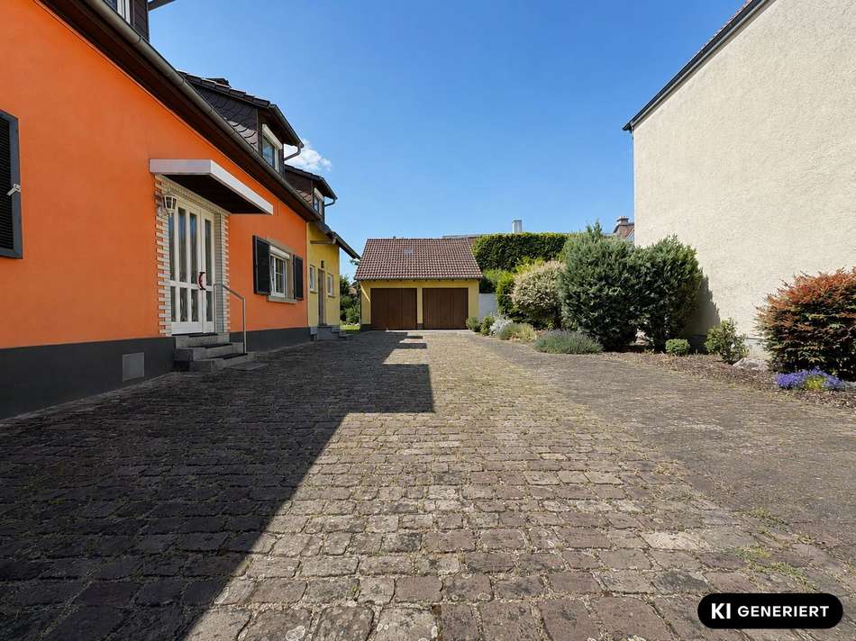 Innenhof und Doppelgarage