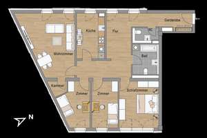 Freie 4-Zimmer-Wohnung in zentrumsnahen Neubau – Die vollständige Adresse der Immobilie erhältst du vom Anbieter., 4315 Neustadt-Neuschönefeld, Leipzig – Vorschaubild 5