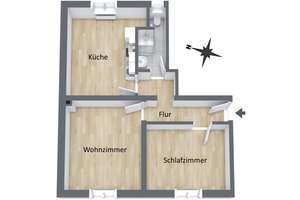 Erstbezug nach Kernsanierung – Modernisierte 2-Zimmer-Wohnung mit großer Wohnküche – Die vollständige Adresse der Immobilie erhältst du vom Anbieter., 47798 Stadtmitte, Krefeld – Vorschaubild 7