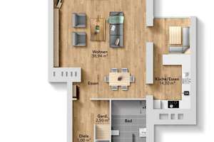 # KR-Bockum: Ruhige Lage in zweiter Reihe. Gr. 2-3-Zi.Whg.+Aufzug+gr. Balkon+TG  – Die vollständige Adresse der Immobilie erhältst du vom Anbieter., 47800 Bockum, Krefeld – Vorschaubild 33