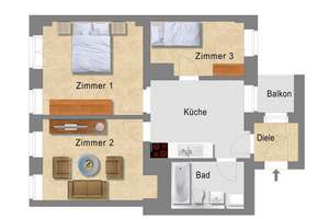 Inkl. moderner Einbauküche! I sonniger Balkon I modernes Bad – Sebnitzer Straße 25, 1099 Äußere Neustadt, Dresden – Vorschaubild 9