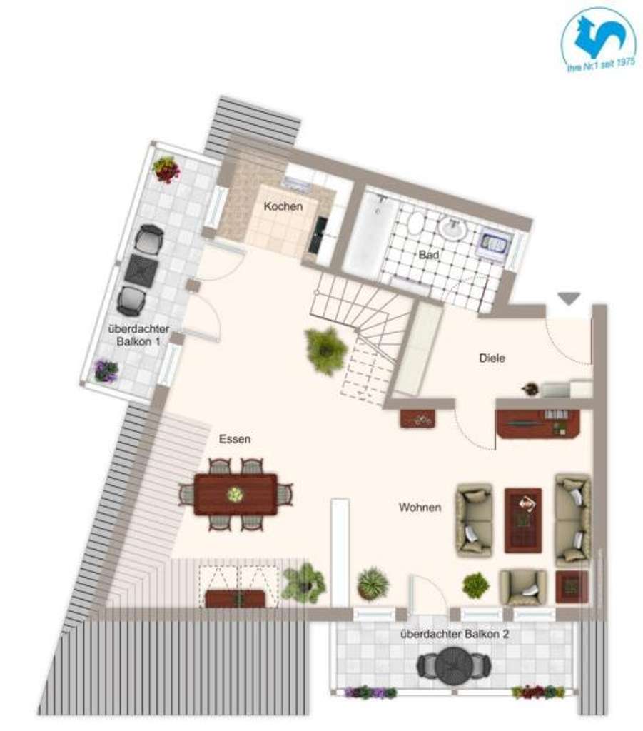 Immobilie in Mittelbiberach - Auch Sie suchen das Besondere? Maisonette mit Sichtgebälk, "Haus-im-Haus-Stil"! - Bild 2