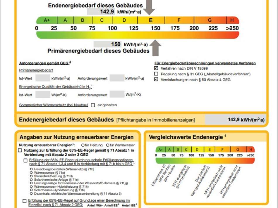 Auszug Energieausweis