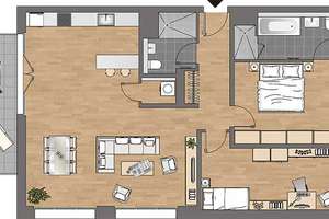 Willkommen Zuhause! 106m²-Wohnung verteilt auf 3 Zimmern mit schönem Außenbereich und zwei Bädern – Hohenzollernallee 16, 40235 Flingern Nord, Düsseldorf – Vorschaubild 3