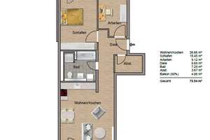 Gemütliches Apartment – ideal für Singles – 60528 Niederrad, Frankfurt am Main – Vorschaubild 6