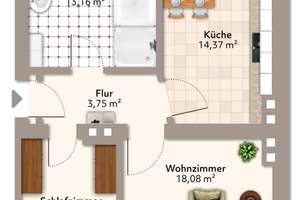 Charmante 2-Raumwohnung mit Tageslichtbad – Ab sofort Verfügbar! – Fichtestraße 34, 39112 Sudenburg, Magdeburg – Vorschaubild 6