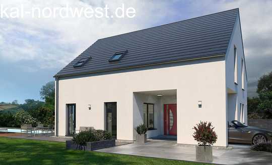 Carport im Haus integriert / Großzügiger Wohnraum  / Separater Elternbereich mit Bad und Ankleide