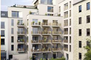 Kapitalanlage, Neue Wohnung am Fluss mit Möbeln und Küche.