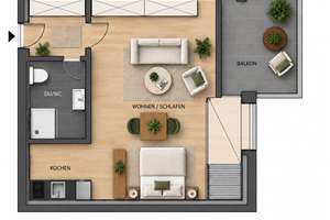 *FREIES SANIERTES  1 ZI. APPARTEMENT MIT NEUER KÜCHE+AUFZUG+TIEFGARAGE* – 48159 Kinderhaus-West, Münster – Vorschaubild 7