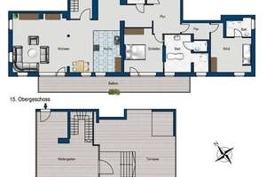 Exklusive Vier-Raum-Penthousewohnung mit Wintergarten, Dachterrasse und großzügigem Balkon