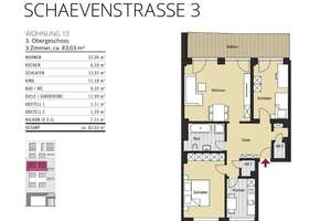 Stilvolle 3-Zimmer-Wohnung mit Balkon im beliebten Mauritiusviertel! Schaevenstr. 3, WE 13 – Schaevenstraße 3, 50676 Altstadt/Süd, Köln – Vorschaubild 3