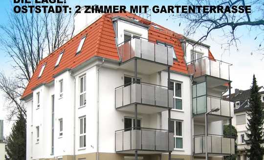 DIE LAGE! OSTSTADT: 2 ZIMMER MIT GARTENTERRASSE