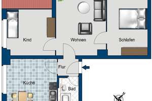2,5-Zimmer Wohnung im Grünen – Spanische Allee 125, 14129 Nikolassee, Berlin – Vorschaubild 2