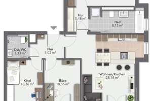 Moderne, bezugsfreie 4-Zimmer mit hochwertiger Ausstattung, Westbalkon und zwei Bädern – Die vollständige Adresse der Immobilie erhältst du vom Anbieter., 81829 Trudering-Riem (Ortsteil), München – Vorschaubild 21