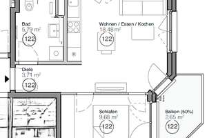 moderne 1,5-Zimmer-Wohnung im Münchner Norden mit Balkon, Nähe Olympiapark (#100) – 80809 Am Riesenfeld, München – Vorschaubild 20