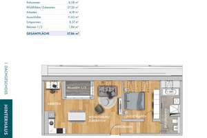* Über den Dächern * Homeoffice-Ecke & Balkon * 57,9 m² * Dachloggia * Parkett – Straße der Nationen 80, 9111 Zentrum, Chemnitz – Vorschaubild 14