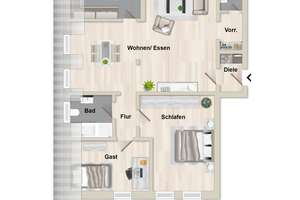Geräumige 3-Zimmer-Dachgeschosswohnung im Herzen von Bi-Jöllenbeck – Die vollständige Adresse der Immobilie erhältst du vom Anbieter., 33739 Jöllenbeck, Bielefeld – Vorschaubild 12