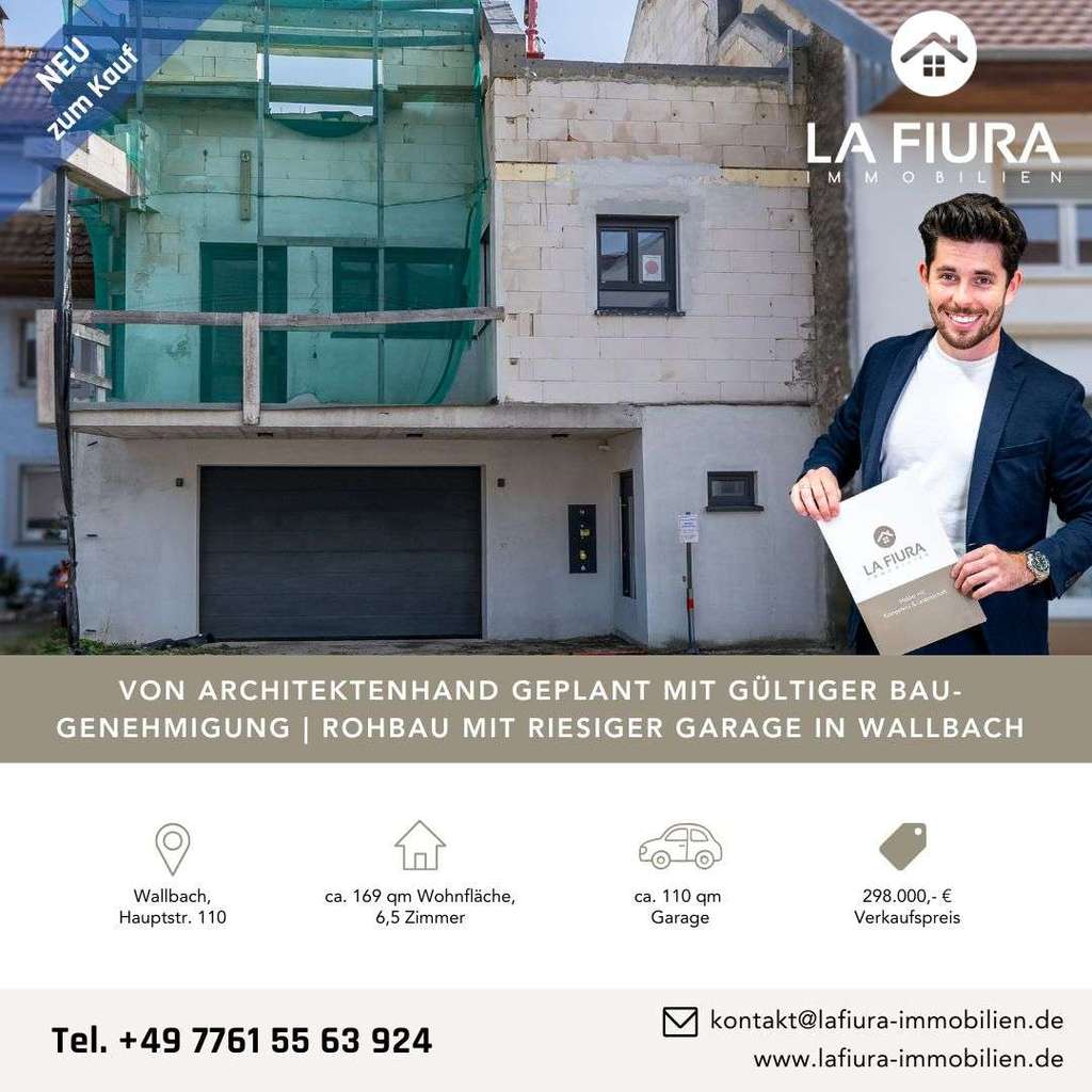Immobilie in Bad Säckingen - LFI | Von Architektenhand geplanter Bau zur Fertigstellung | mit 110 qm großer Garage in Wallbach - Bild 0