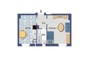 modernisierte bezugsfreie 1-Zimmer-Wohnung in Tempelhof – Holzmannstraße 35, 12099 Tempelhof, Berlin – Vorschaubild 3