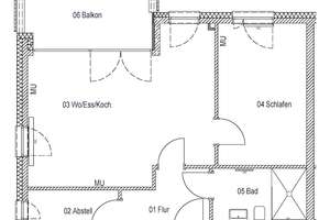 WBS erforderlich - Wohnvergnügen mit Balkon: Stilvolle 2-Zimmer-Etagenwohnung – Athanasius-Kircher-Straße 15, 97074 Frauenland, Würzburg – Vorschaubild 6