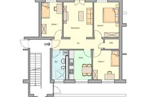 ERSTBEZUG! 4 Zimmer Wohnung mit Balkon im 3. OG mit Aufzug – Johannisstr. 160, 90419 Sandberg, Nürnberg – Vorschaubild 2