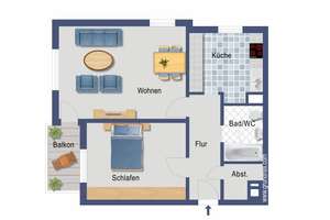 4.OG in S-Giebel, *VERMIETETE!* 2-Zimmer-Wohnung mit Balkon im Mehrfamilienhauses mit Aussicht – Schildkrötenweg 2, 70499 Bergheim, Stuttgart – Vorschaubild 5