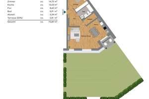 Große Zwei-Zimmer-Wohnung mit Gartenanteil (Nr. 01) – August-Dosenbach-Straße 13 a, 76189 Daxlanden, Karlsruhe – Vorschaubild 5