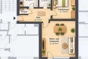 Helle, freundliche & gut vermietete 2-Zimmer Wohnung mit Südbalkon – 80868 Friedenheim, München – Vorschaubild 9