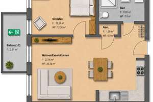 Ein Platz über den Dächern – Exklusive 2-Zimmer-Wohnung mit Balkon – Die vollständige Adresse der Immobilie erhältst du vom Anbieter., 38226 Lebenstedt, Salzgitter – Vorschaubild 7