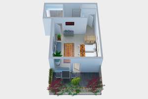Möbliertes 1-Zimmer-Studio mit privater Terrasse | Unterbilk | sofort frei – Edith-Fürst-Straße 40, 40219 Unterbilk, Düsseldorf – Vorschaubild 5