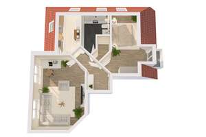 Attraktive 2-RW* DG* West-Balkon* moderne EBK* Tageslichtbad mit Wanne* Abstellraum* grüne Wohnlage* – Stephensonstraße 1, 1259 Leuben (Stadtteil), Dresden – Vorschaubild 2