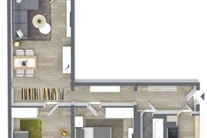 Schön gelegene 3-Raum-Balkonwohnung mit Tageslichtbad – Carl-Bobach-Str. 24, 9120 Helbersdorf, Chemnitz – Vorschaubild 2