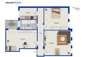 Helle 3‑Zimmer‑Wohnung mit idealem Grundriss in der Innenstadt von Pforzheim – Die vollständige Adresse der Immobilie erhältst du vom Anbieter., 75172 Weststadt, Pforzheim – Vorschaubild 8
