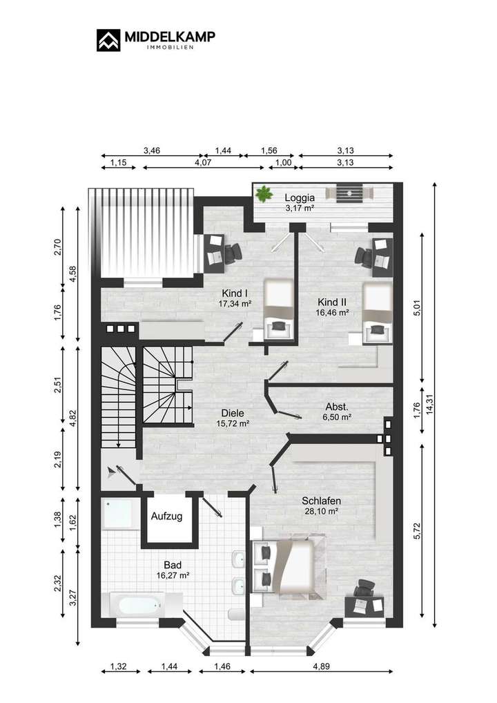 Dachgeschoss unterer Bereich