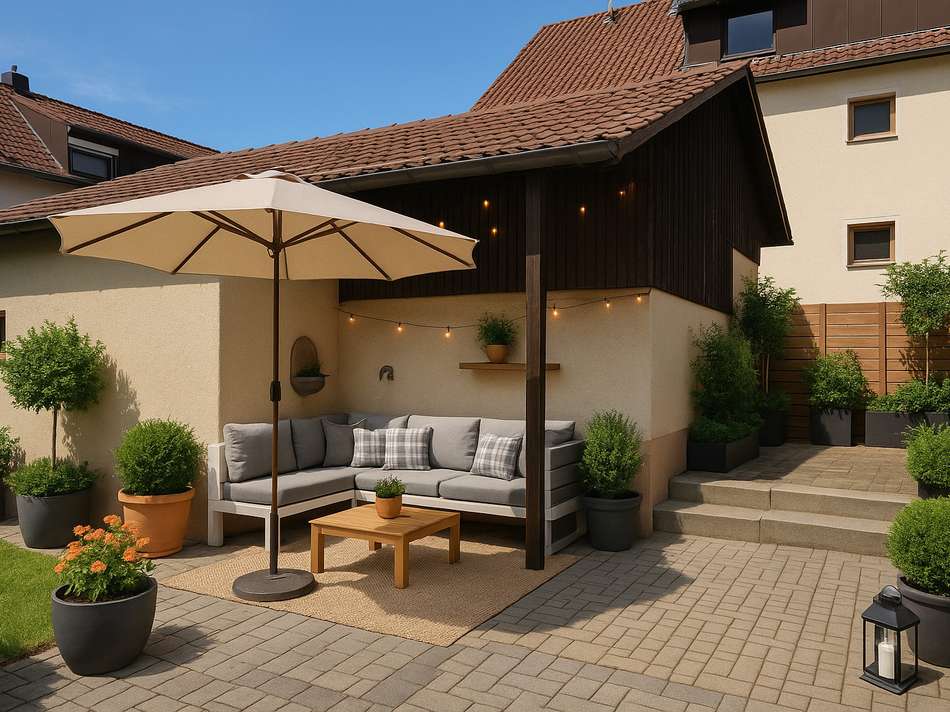 Beispielfoto mit KI Gartenterr