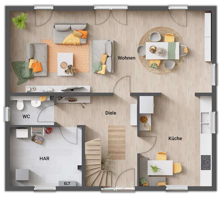 Grundrissbeispiel EG EFH