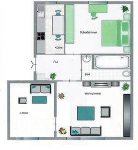 Einfache, helle, ruhige, 3-Zimmer-Wohnung mit sep. Küche in München-Moosach nähe U3