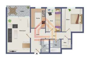 3-Zimmer-Wohnung mit Loggia und unverbaubarer Weitsicht – Die vollständige Adresse der Immobilie erhältst du vom Anbieter., 51149 Finkenberg, Köln – Vorschaubild 10