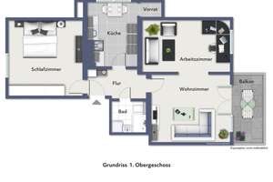 Bad Godesberg, großzügige 3 Zimmer Wohnung mit Einbauküche in Rheinnähe mit Blick ins Grüne – Die vollständige Adresse der Immobilie erhältst du vom Anbieter., 53179 Rüngsdorf, Bonn – Vorschaubild 16
