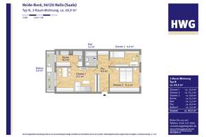3 Zimmer mit offener Küche zum selbst gestalten – Grashalmstraße 14, 6120 Heide-Nord/Blumenau, Halle (Saale) – Vorschaubild 4